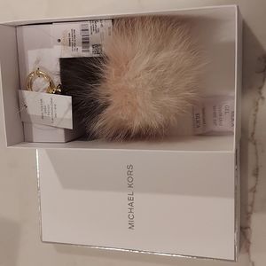 Michael Kors MK Lollipop Fur Pom Pom Charm Key Chain